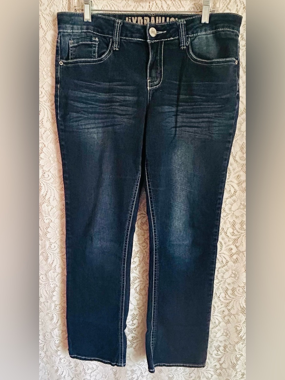 Hydraulic Jeans Womens 10 Dark Wash Bootcut Flap Pocket Stretch Y2K Denim